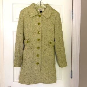 tweed pistachio green pea coat